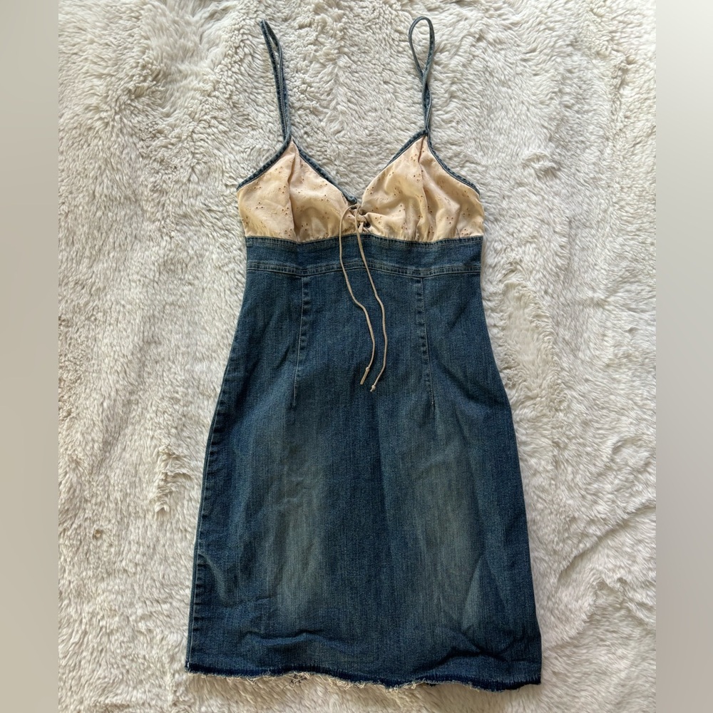 Vintage Blue and Cream Mini Dress